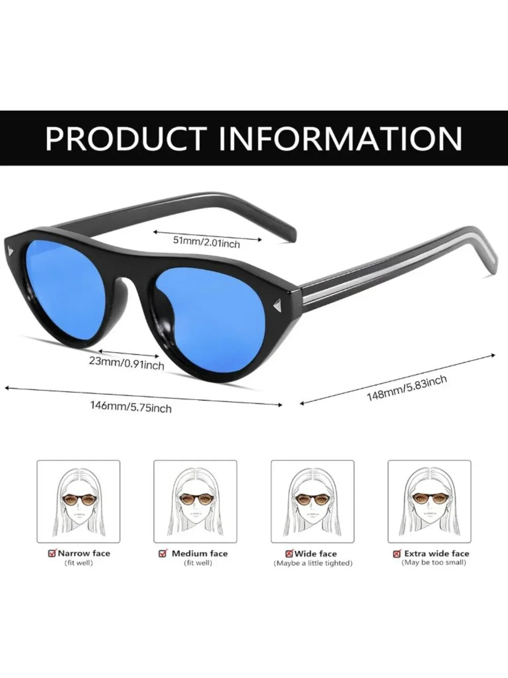 Trendy Retro Small Oval Cat Eye Sunglasses for Women & Men - Chic Vacation